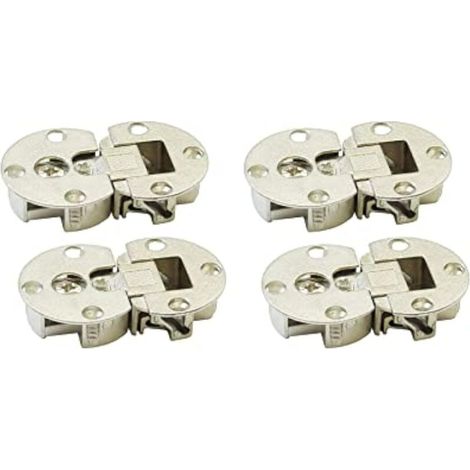 90 Degré Charnière 3D pour Abattant et Couvercle Charnières de Porte Pliante Charnière à Onglet pour Portes de Placard Meuble Cuisine Invisible Lot de 4 (1/5)