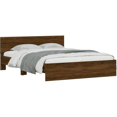 vidaXL Cadre de lit sans matelas chêne marron 150x200 cm