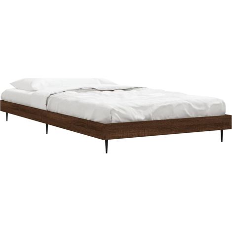 Bed Frame without Mattress Brown Oak 100x200 cm Engineered Wood vidaXL (1/4)