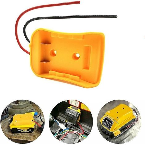 Adaptateur de batterie pour outils électriques DeWalt, 18V/20V Max, jaune, compatible perceuses et visseuses. (1/5)
