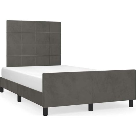Maison Exclusive - Giroletto senza Materasso Grigio Scuro 120x200 cm Velluto (1/5)