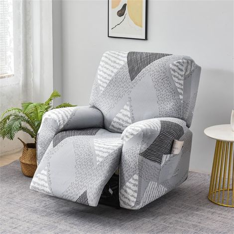 Dehnbarer Sesselbezug für 1/2/3-Sitzer, modischer elektrischer Sesselbezug mit Tasche, waschbarer Möbelschutz für Relaxsessel und Sofas (Grau, 2-Sitzer)