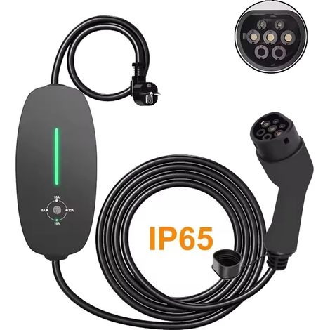 Cargador para vehículos eléctricos, 3,5 m de longitud, corriente de 16 A, 3,5 metros, Tipo 2 (1/2)