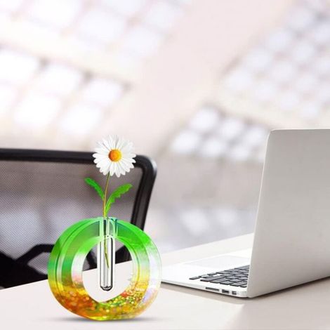 Moule en silicone pour vase en résine époxy, pot de fleurs, moule en silicone avec 3 tubes à essai, boutures de plantes hydro (1/3)