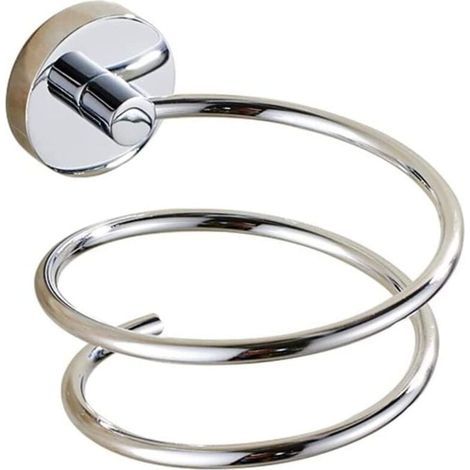 Wandhalterung für Haartrockner aus Chrom, Haartrocknerständer aus Edelstahl, Badezimmeraccessoires, Kupfersockel, hohe Qualität (1/4)