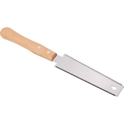 Scie à main double tranchant en acier haute teneur en carbone avec manche en bois pour menuiserie (1/5)