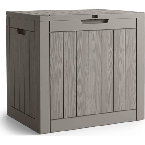 Akord – Coffre de jardin 117L en polypropylène gris – Imperméable et résistant aux UV – Boîte de rangement pour balcon et terrasse (1/5)