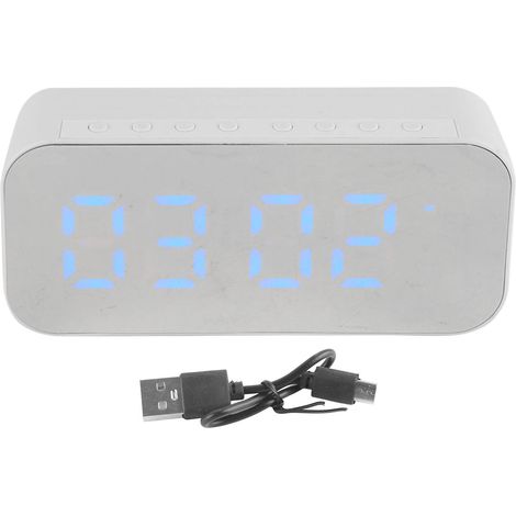 Réveil Bluetooth haut-parleur haut volume multifonctionnel Portable Mini sans fil pour l'extérieur et la maison blanc