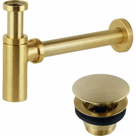 Set sifone e piletta di scarico in colore oro spazzolato Gattoni KITSCA1SG
