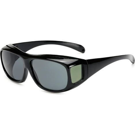 Lunettes de vision nocturne UV400 compatibles avec les lunettes de vue, lunettes de soleil enveloppantes pour la conduite (1/5)