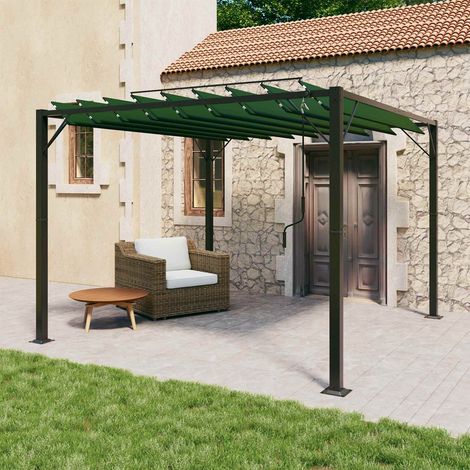 vidaXL Gazebo con tetto ventilato 3 x 3 x 2,14 m Verde