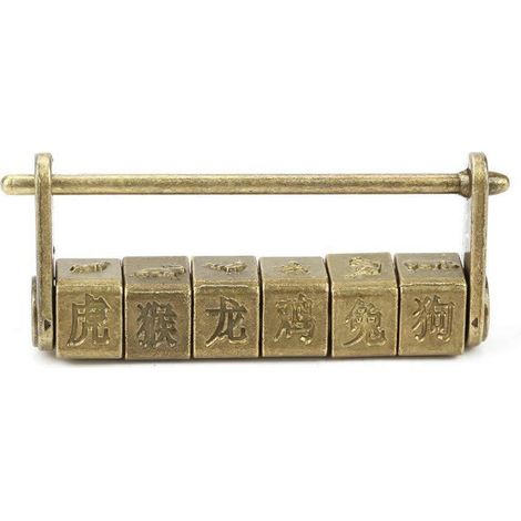 Cadenas avec signes du zodiaque chinois, serrure à combinaison vintage pour boîte à bijoux