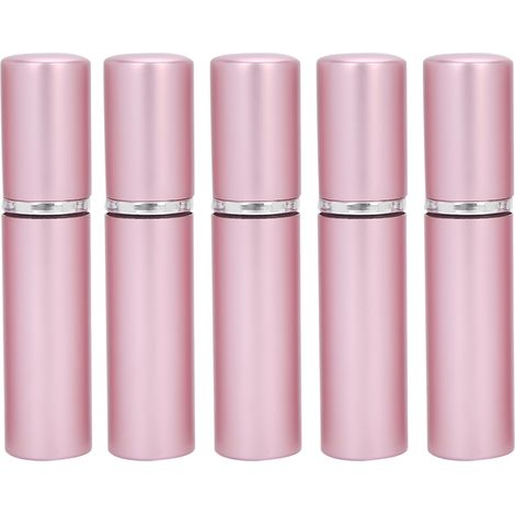 Flacon à parfum rechargeable 5ml en aluminium - Lot de 5 atomiseurs vides portables rose (1/5)