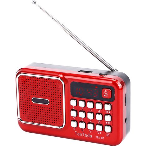 Mini radio portable rechargeable MP3 lecteur audio sans fil carte micro-SD écouteurs inclus (sans batterie expédié) (1/5)