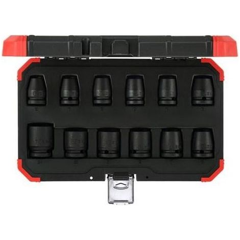 GEDORE Red Chiave a Bussola Avvitatore a Impulsi, Set di 12 Pezzi, 1/2 pollici, Chiave a Bussola Esagonale, 10-24 mm, per Auto e Officina, R63003012