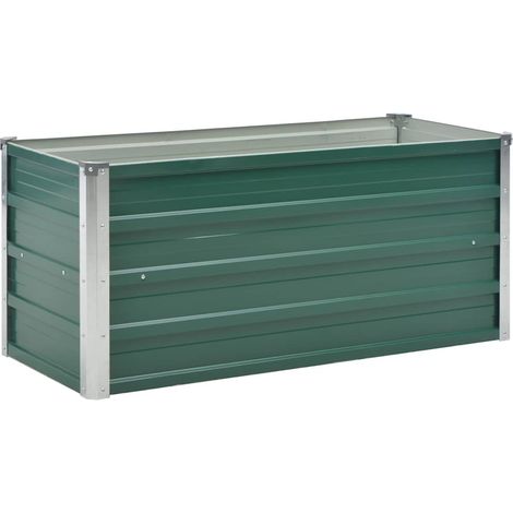 Maison Exclusive - Letto Rialzato Giardino in Acciaio Zincato 100x40x45 cm Verde