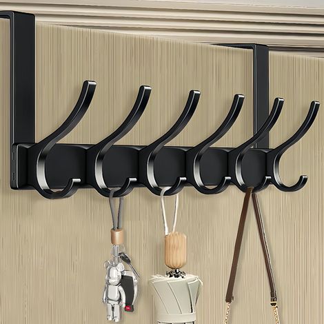 1 Porte Manteau, 6 Crochets, Acier Inoxydable, Support 10kg, Pour Salle De Bain Cuisine (1/5)