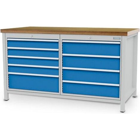 Kastenwerkbank Breite 1500 mm, R24-24, 9 x Schublade Maße in mm (BxTxH): 1500 x 750 x 859 (1/4)