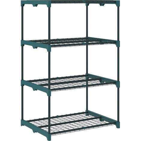 Pflanzenregal 4 Ebenen aus Stahl dunkelgrün 105 cm (1/5)