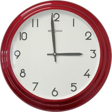 Orologio da Parete in Metallo Tondo Rosso 37 cm (1/2)