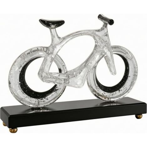 Modern Bicycle Sculpture Transparent Appearance, Shiny Silver Details, Decorative Bicycle Base, pr lon (1/5)