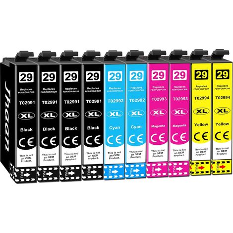 29XL Cartouches d'encre Compatibles pour Epson 29 XL 29XL, Lot de 10 (1/5)