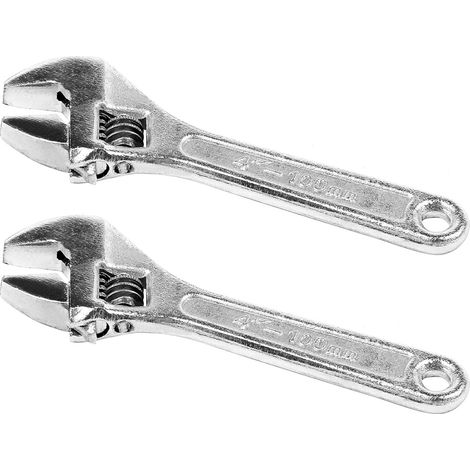 2X Clé Une Molette Réglable en Métal de 4 Pouces 100 mm de Taille Mini (1/5)