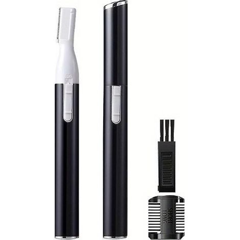 Tondeuse à sourcils améliorée, rasoir à sourcils électrique de précision Funstant pour femmes, épilateur facial à piles avec peigne, aucune sensation de tiraillement (1/5)