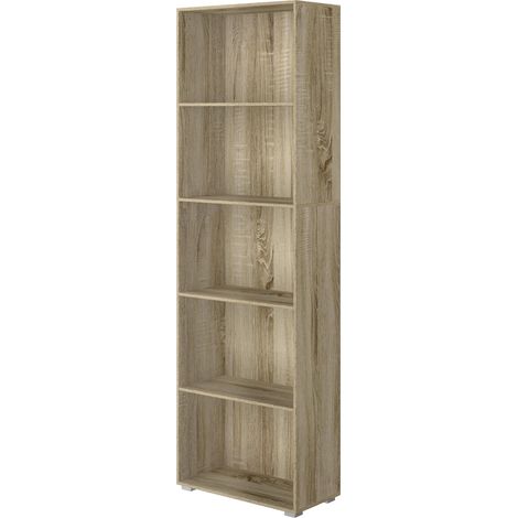 King Home FÜNF-Regal BOOKCASE 60x30x195 cm Eiche (1/3)