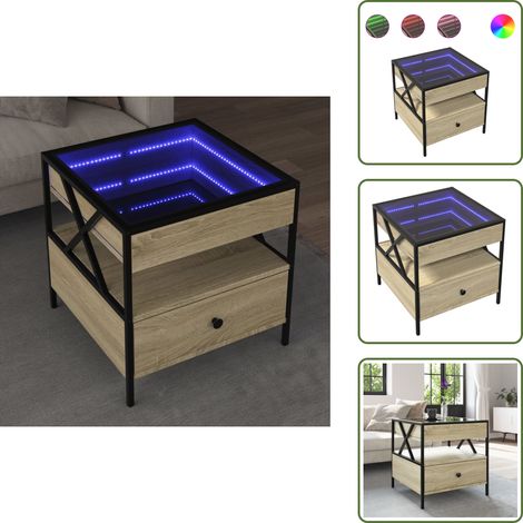 vidaXL Couchtisch mit Infinity-LED Sonoma-Eiche 50x50x51 cm (1/5)