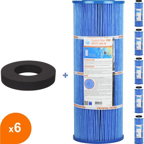 Filtre SPCF-200-M PRO Antibactérien et joint - Crystal Filter® - Compatible Waterair® Escawat® (lot de 6) (1/5)