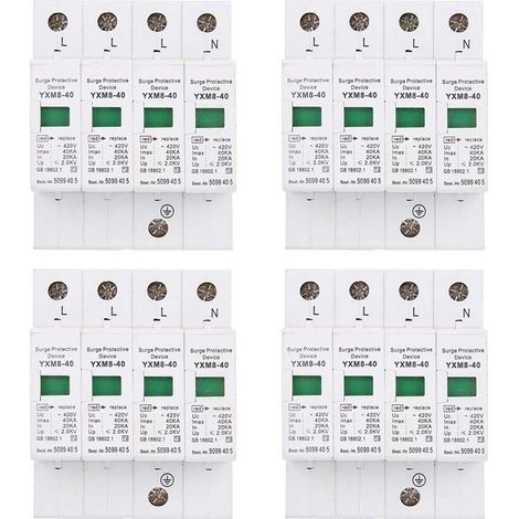 Keenso Lot de 4 parasurtenseurs 4P 40KA (1/5)