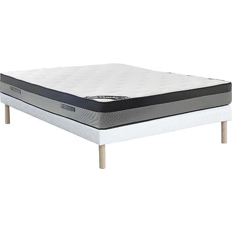 Set 140 x 190 cm rete a doghe + materasso ibrido molle insacchettate 7 zone e memory foam sp.30cm - ILYROS di YSMÉE (1/5)
