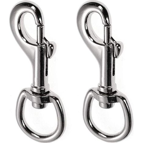 Mousqueton pivotant à 2 pièces pour ceinture, pour animaux, clés, vêtements (1/5)