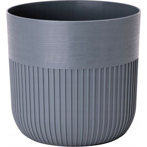 Pot de fleurs en plastique anthracite Luca Petit 19