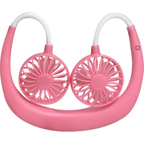 Ventilatore da Collo Ricaricabile USB 1200mAh – 3 Velocità Silenzioso, Design Ergonomico in Silicone e Plastica – Leggero 200g – Ideale per Sport, Viaggi e Ufficio (1/5)