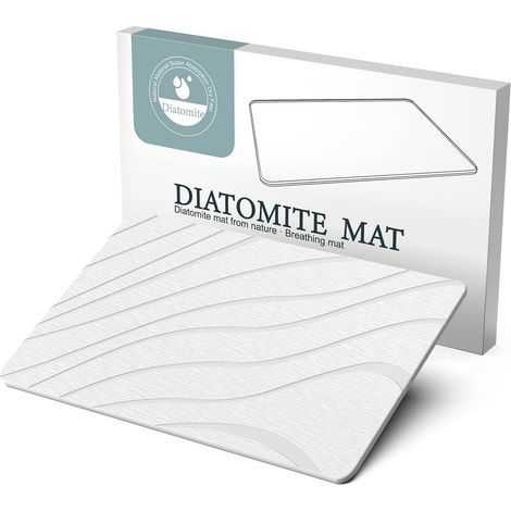Steinbadematte, Kieselgur-Badematte, rutschfest, super saugfähig, schnelltrocknend, für Küchenarbeitsplatten, Duschmatte aus Naturstein, leicht zu reinigen (23,7 x (1/5)