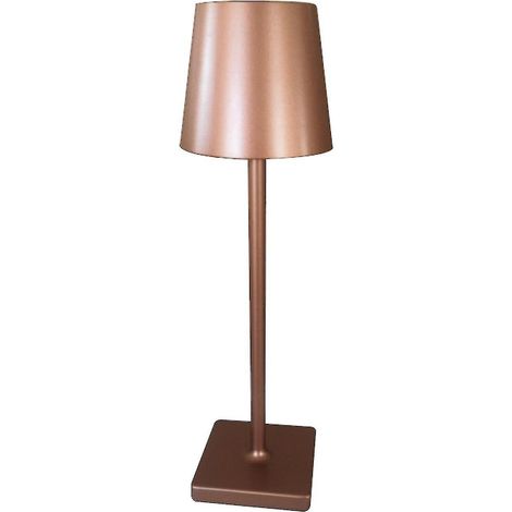 Kabellose Tischleuchte mit einstellbarer Helligkeit, 3 Helligkeitsstufen, aus Aluminium, ideal zum Lesen (braun) (1/5)