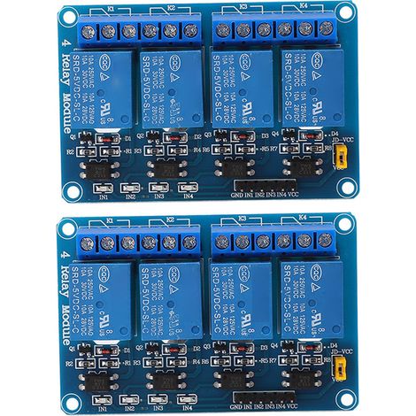 modules relais 4 canaux à isolation optocoupleur, boîtier ABS, relais statique pour automate programmable 5 V (1/5)