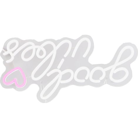 Enseigne lumineuse LED « Good Vibes » en acrylique, alimentée par USB, à suspendre au mur. Décoration murale néon pour bar, fête, mariage, chambre. (1/5)