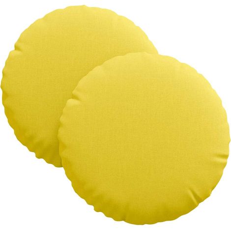 Maison Exclusive - Cuscini per Seduta 2 pcs Giallo Chiaro Ø30 x 13 cm Tessuto