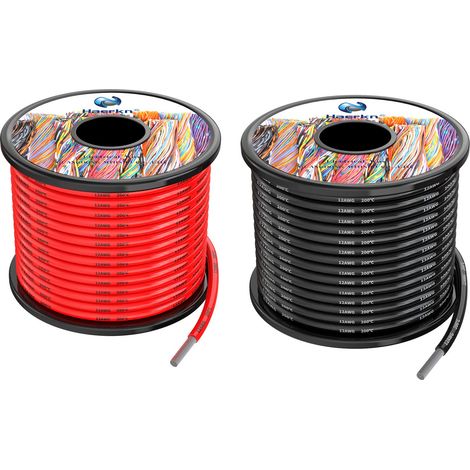 Fil électrique en Silicone 3.3mm² 12awg 2x10 Mètres par axe Cable (1/4)