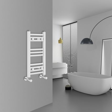 WarmeHaus Curved White Bathroom Ladder Radiator 600x300mm (1/5)