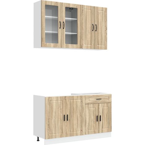 Kitchen Unit PORTO 4 pcs Sonoma Oak Engineered Wood vidaXL