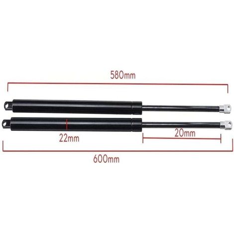 Vérins à gaz 2X – Amortisseur pneumatique pour coffre – Force 750N – Longueur 580mm – Installation facile sans perçage (1/4)