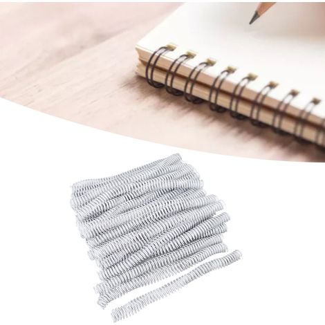 100 feuilles de papier A4 à relier, diamètre du dos 16 mm, 48 dents, rapport 4:1, capacité de reliure 140 feuilles, reliure spirale, fil blanc. (1/5)
