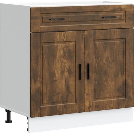 Mobile da cucina ottimizzato con pratico spazio contenitivo 80 x 46 x 81,5 cm realizzato in legno composito finitura rovere affumicato 020050287