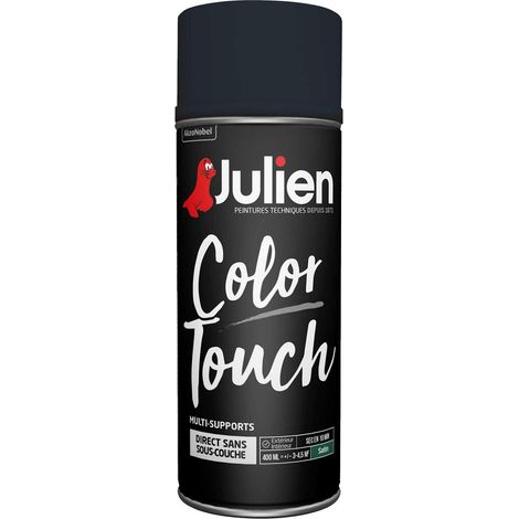 Peinture aérosol Color Touch multi-supports - Satin Noir - 400 ml - Julien
