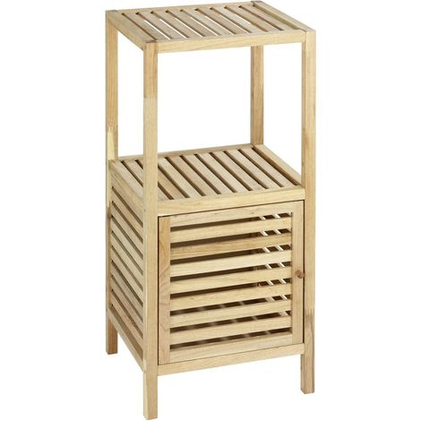 Etagère de salle de bain en bois 2 niveaux et 1 porte NORWAY (1/2)