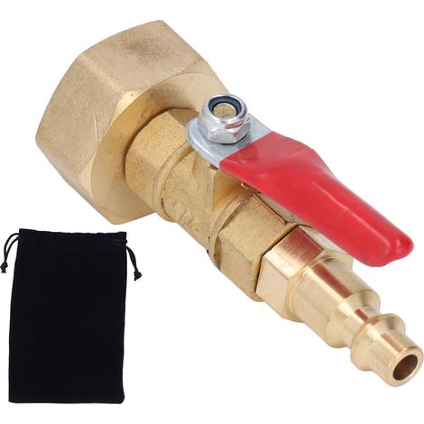 Adaptateur de vidange hivernale - Laiton 1/4" mâle rapide, filetage GHT 3/4" mâle - Raccord irrigation pour camping-cars, bateaux (1/5)